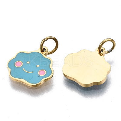 316 Surgical Stainless Steel Enamel Charms STAS-S116-366G-1