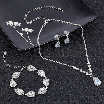 Crystal Rhinestone Jewelry Set SJEW-GO0001-01-1