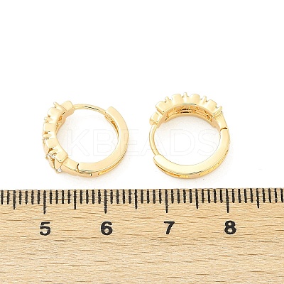 Brass Clear Cubic Zirconia Hoop Earrings EJEW-Q016-05G-1