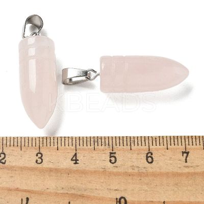 Natural Rose Quartz Pointed Pendants G-B127-18P-09-1