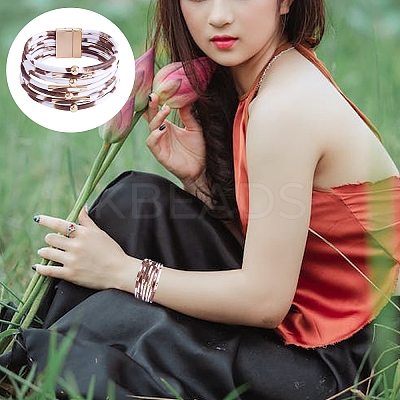 Cow Print Imitation Leather Teardrop Pendant Necklace & Dangle Earrings & Multi-Strand Bracelet JX529J-1