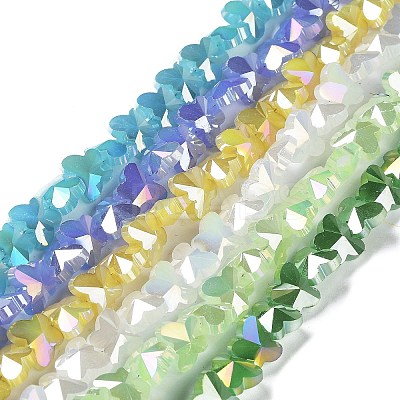 Electroplate Butterfly Glass Beads Strands EGLA-A036-08A-M-1