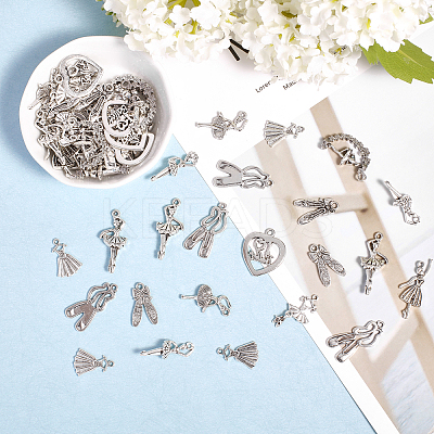 Alloy Dancer Charm Pendants PALLOY-SC0002-64AS-1