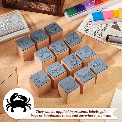 Wooden Stamps with Rubber DIY-WH0002-65H-1