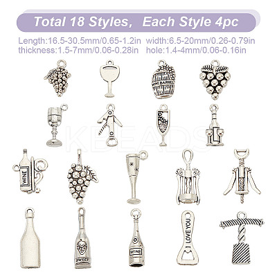 4Bags Tibetan Style Alloy Pendants Sets DIY-DC0002-76-1
