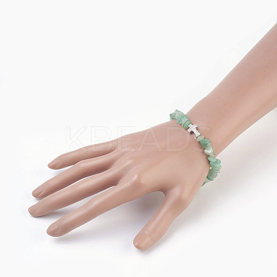Natural Green Aventurine Beads Stretch Bracelets BJEW-JB03926-08-1