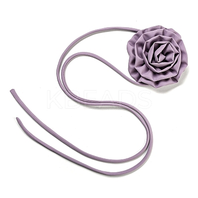 Fabric Rose Tie Choker Necklaces for Women LS-NJEW-Z022-01J-1