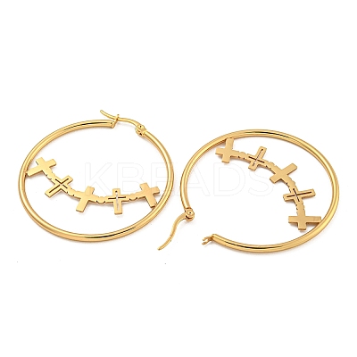 304 Stainless Steel Huggie Hoop Earrings EJEW-P282-01E-G-1