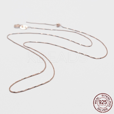 925 Sterling Silver Box Chain Necklaces STER-F039-45cm-13RG-1