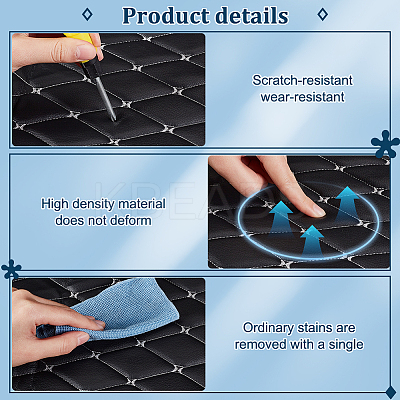 Rhombus Pattern PVC Leather Quilted Foam Backed Fabric FIND-WH0420-138-1