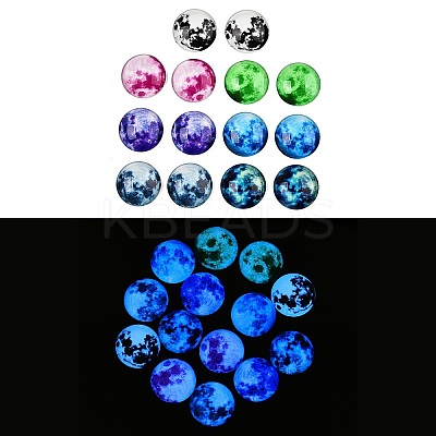 Fluorescent Glass Cabochons GGLA-T004-13-1