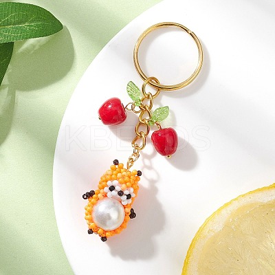 Glass Hamster Keychains KEYC-MZ00055-01-1