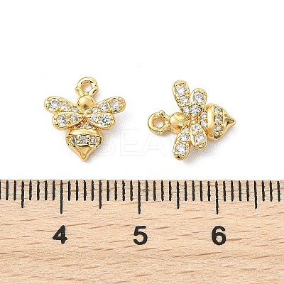 SHEGRACE Brass Micro Pave Cubic Zirconia Bees Charms XGR0165G-110G-1