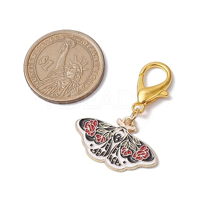 5Pcs 5 Styles Alloy Enamel Pendant Decorations HJEW-JM02336-1