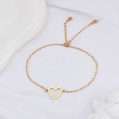 1Pc Stainless Steel Cable Chain Slider Bracelets for Women BJEW-LP0002-23B-1