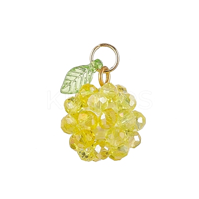 10Pcs 10 Colors Electroplat Glass Pendants PALLOY-MZ00861-1