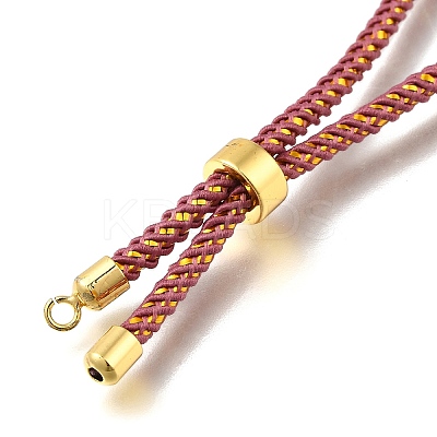 Braided Cotton Cord Slider Bracelet Making MAK-R001-01G-13-1