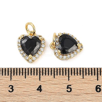 Brass Micro Pave Cubic Zirconia Charms KK-U043-14G-1