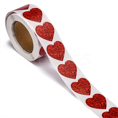 Heart Shaped Stickers Roll X-DIY-K027-A05-1