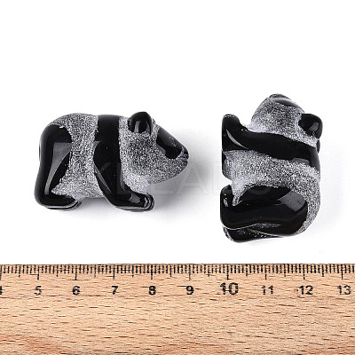 Natural Obsidian Panda Display Decorations G-T144-81A-1