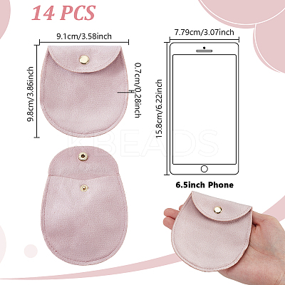 14Pcs Velvet Jewelry Storage Bags with Snap Buttons ABAG-GA0001-34A-1