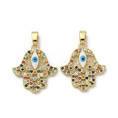 Brass Micro Pave Cubic Zirconia Pendants KK-F903-06G-02-1