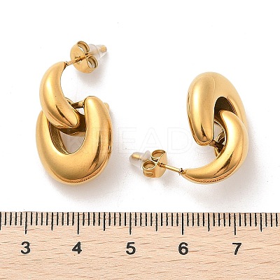 304 Stainless Steel Stud Earrings EJEW-M073-04G-02-1