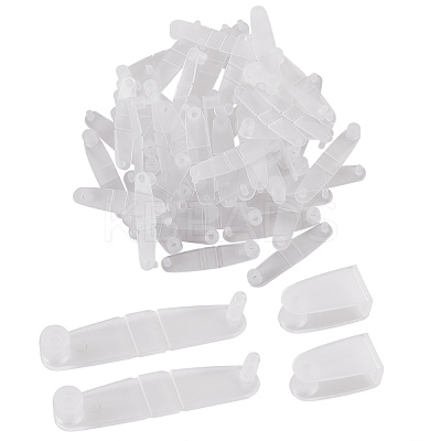 50Pcs Badge Strap Clip White Key Chain Connector Plastic Keychain Clip for Card Holder JX291A-1