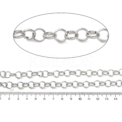 304 Stainless Steel Textured Figaro Chains CHS-S010-03P-1