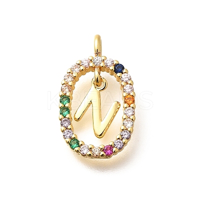 Brass Micro Pave Cubic Zirconia Pendants ZIRC-P123-01G-N02-1