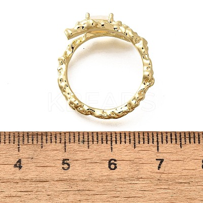 Oval Brass Cat Eye Cuff Rings for Women RJEW-U042-01G-01-1