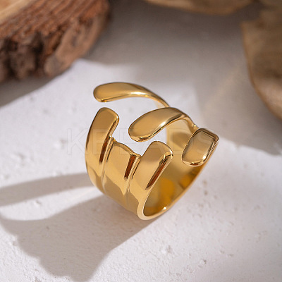 Irregular 304 Stainless Steel Cuff Open Rings for Women WV0171-1