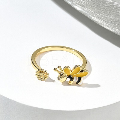 Brass Cuff Rings RJEW-D341-02G-1