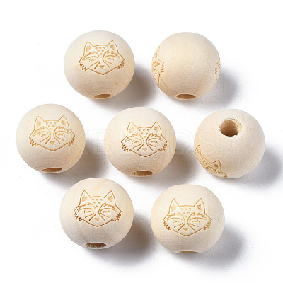 Unfinished Natural Wood European Beads WOOD-S045-150-1