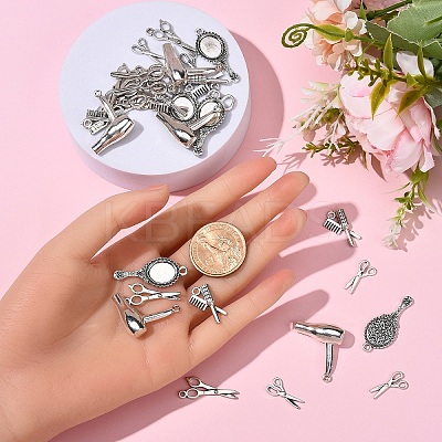 30Pcs 6 Styles Tibetan Style Alloy Pendants TIBEP-YW0002-08-1