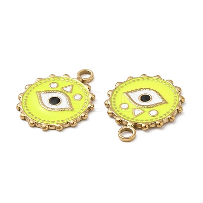 PVD Vacuum Plating 201 Stainless Steel Enamel Pendants STAS-J401-VC842-1