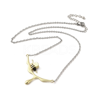 Brass Enamel Pendant Necklaces for Women NJEW-A018-01-1