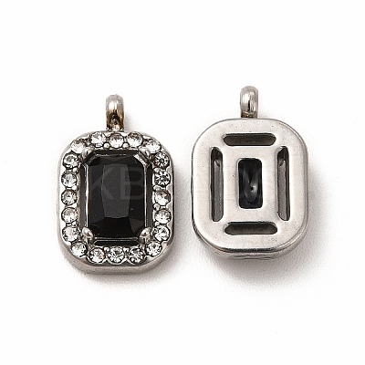 304 Stainless Steel Cubic Zirconia Pendants STAS-A076-03P-1
