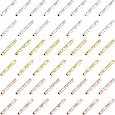 SUPERFINDING 40pcs 2 Color  Brass Tube Beads KK-FH0003-26-1