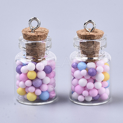 Glass Wishing Bottle Pendant Decorations LS-GLAA-N037-01H-1
