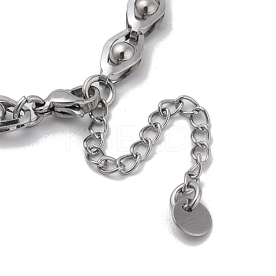 Non-Tarnish 304 Stainless Steel Hollow Horse Eye Link Chain Bracelets for Women Men BJEW-Q343-11P-1