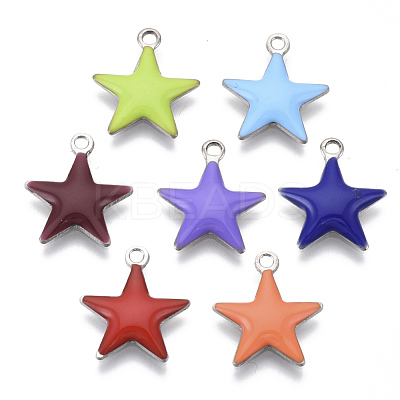 201 Stainless Steel Enamel Charms STAS-N088-14-1