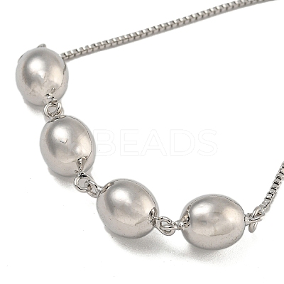 Rack Plating Egg Brass Link Bracelets for Women BJEW-B106-18P-1