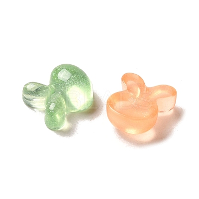 Transparent Resin Decoden Cabochons with Glitter Powder RESI-E053-08D-1
