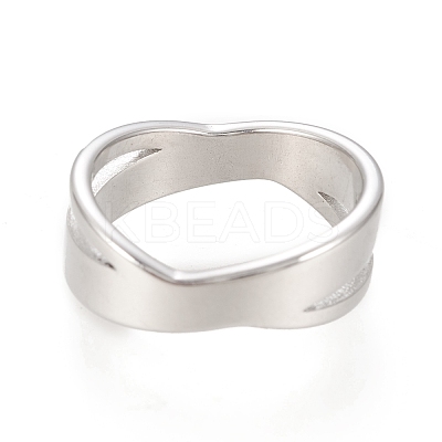 304 Stainless Steel Criss Cross Rings RJEW-H129-05P-1
