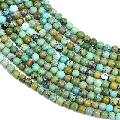 Natural HuBei Turquoise Beads Strands G-D100-A01-3mm-1
