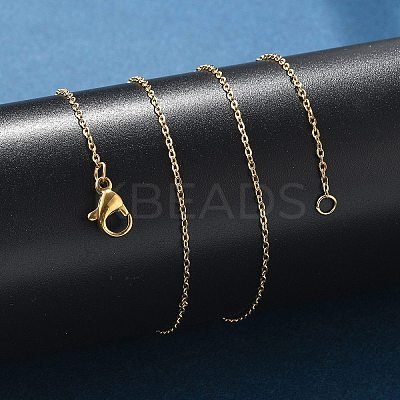 Ion Plating(IP) 304 Stainless Steel Cable Chain Necklaces LS-NJEW-P248-01G-1