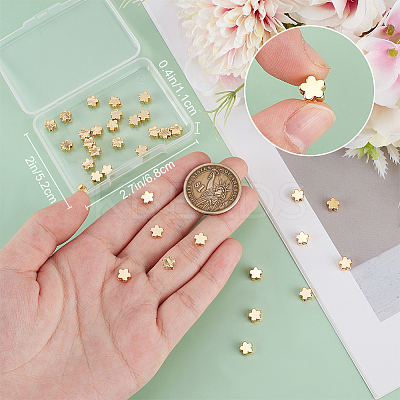 50Pcs Brass Beads KK-BBC0016-46-1