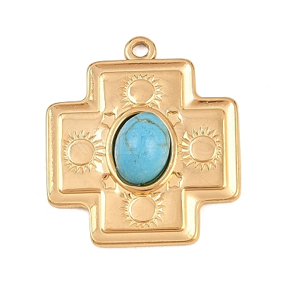 Synthetic Turquoise Pendants LS-STAS-H253-01C-G-1