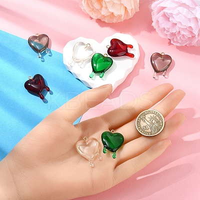 8Pcs 4 Colors Transparent Resin Pendants RESI-YW0003-19-1